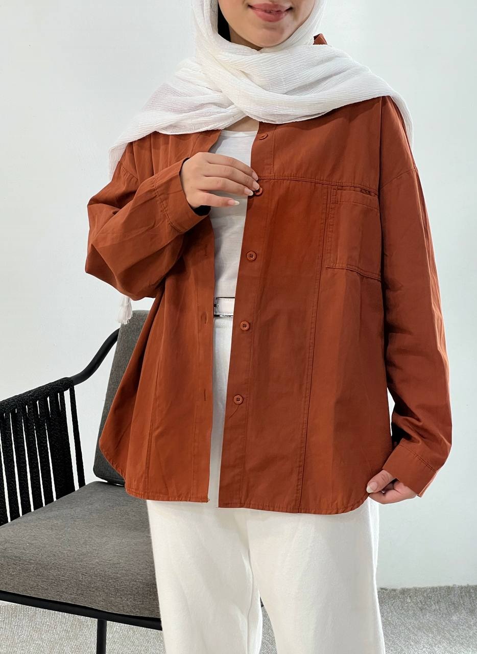 شومیز کتان نخ مداد رنگی کد 3894