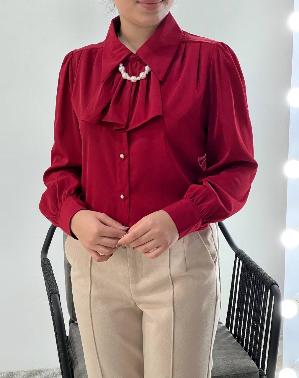 شومیز کرپ ساتن کرواتی کد 3897