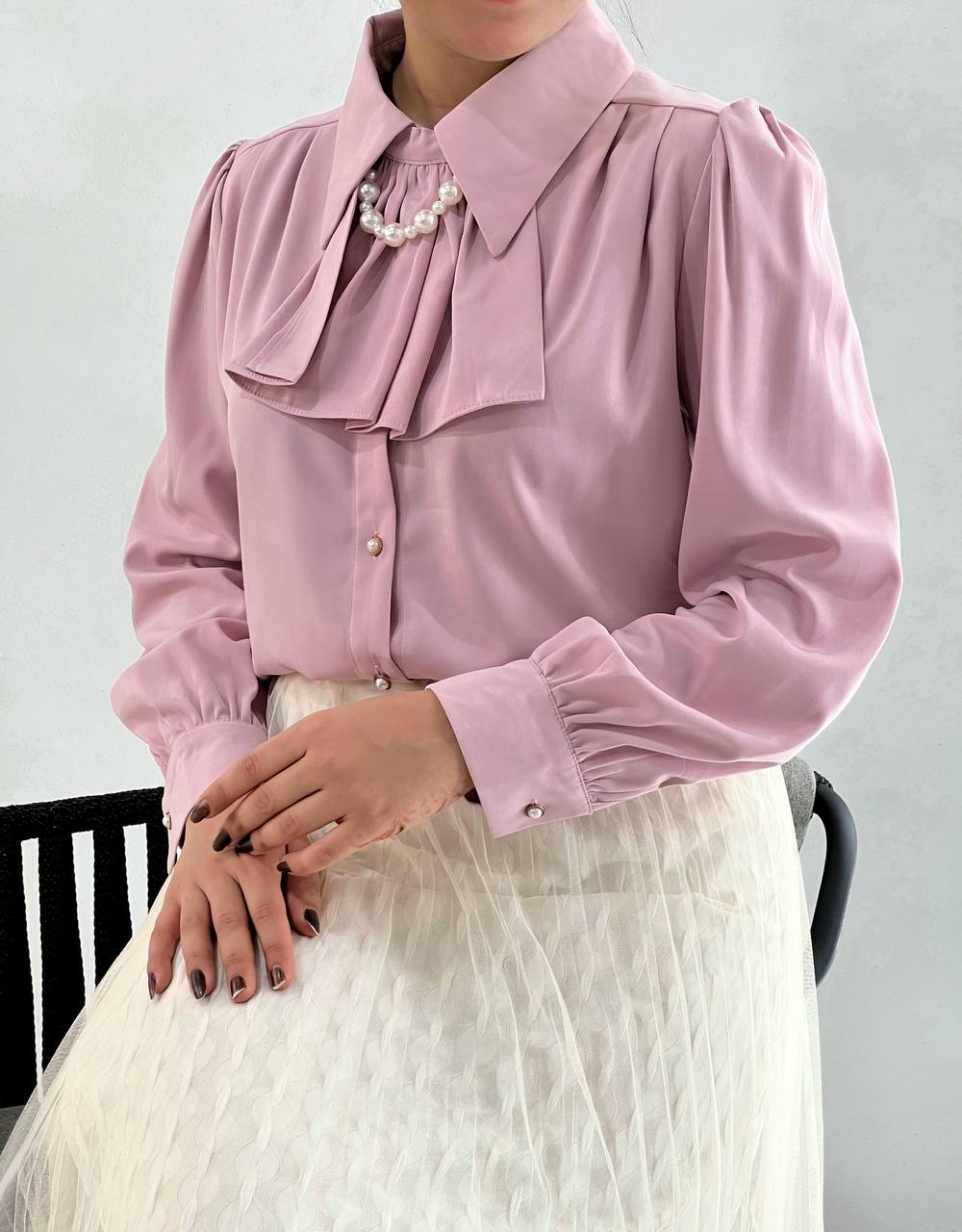 شومیز کرپ ساتن کرواتی کد 3897