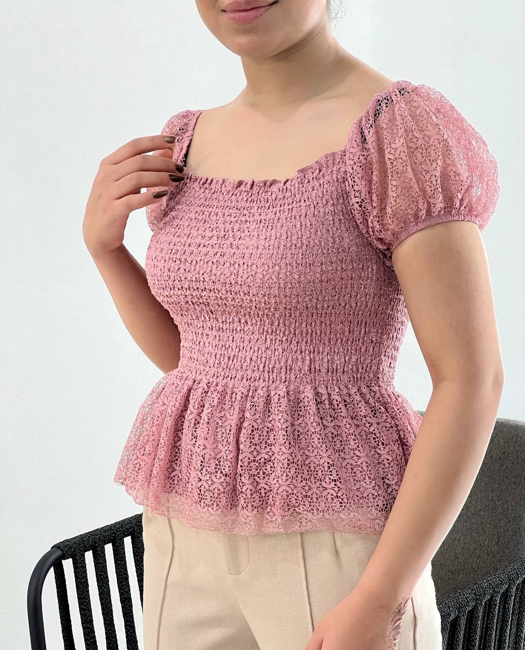 شومیز گیپور سه مدل کد 3901