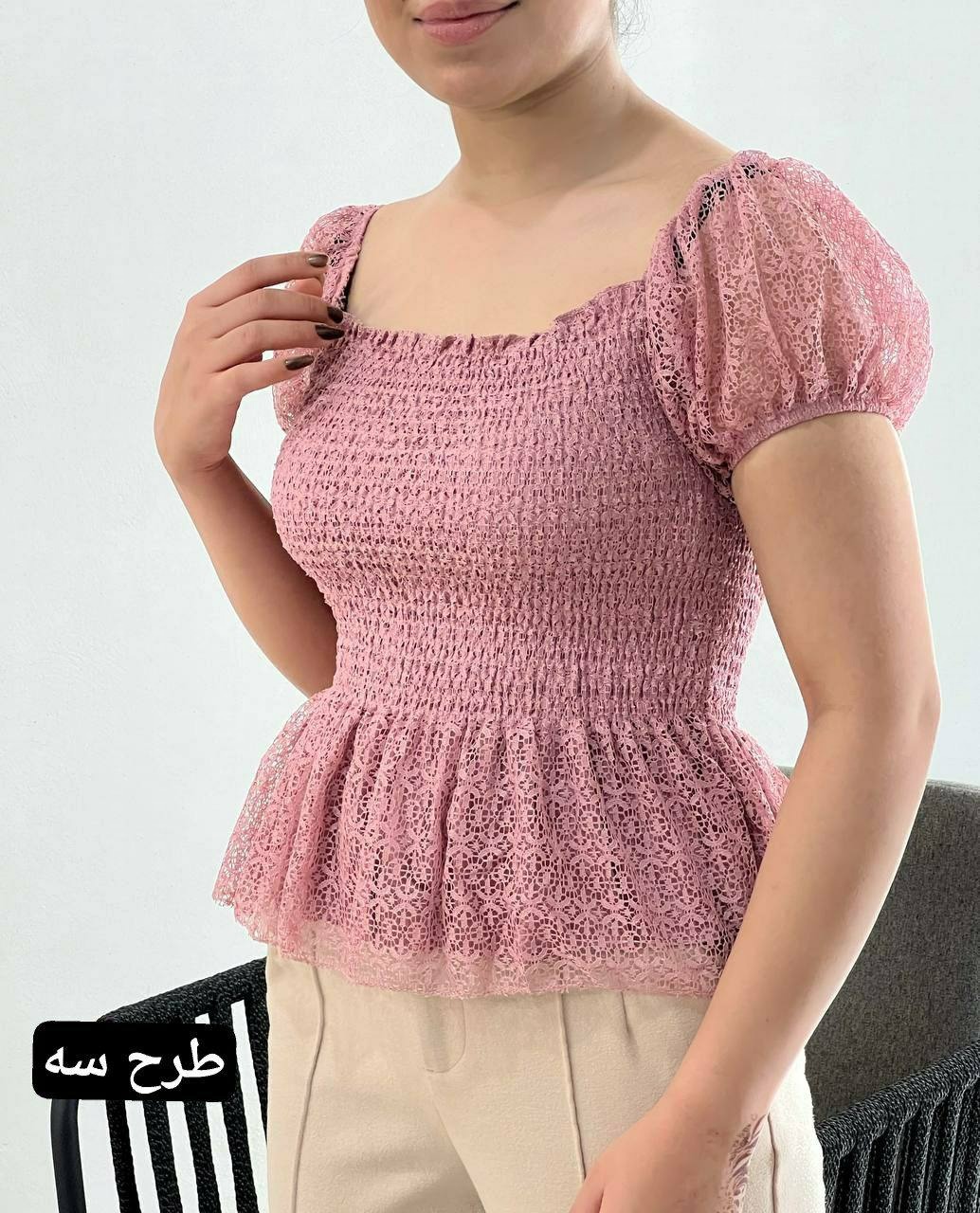 شومیز گیپور سه مدل کد 3901