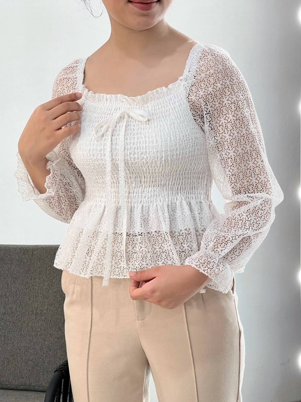 شومیز گیپور سه مدل کد 3901