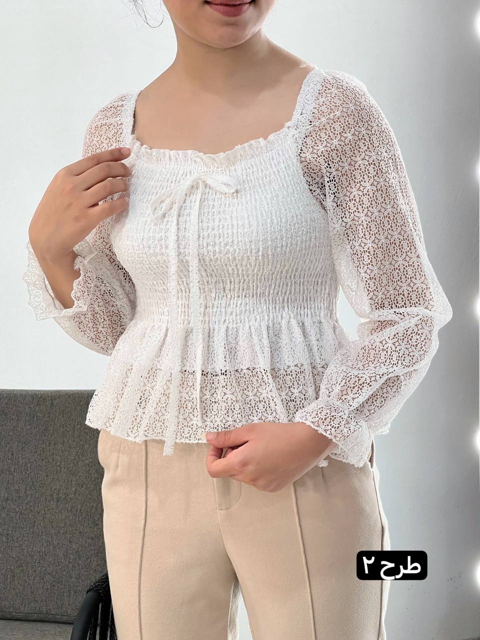 شومیز گیپور سه مدل کد 3901