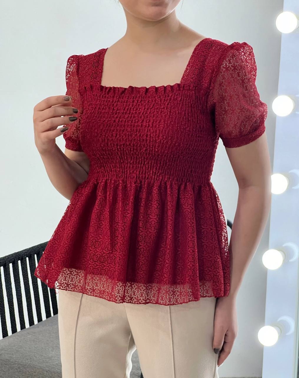 شومیز گیپور سه مدل کد 3901