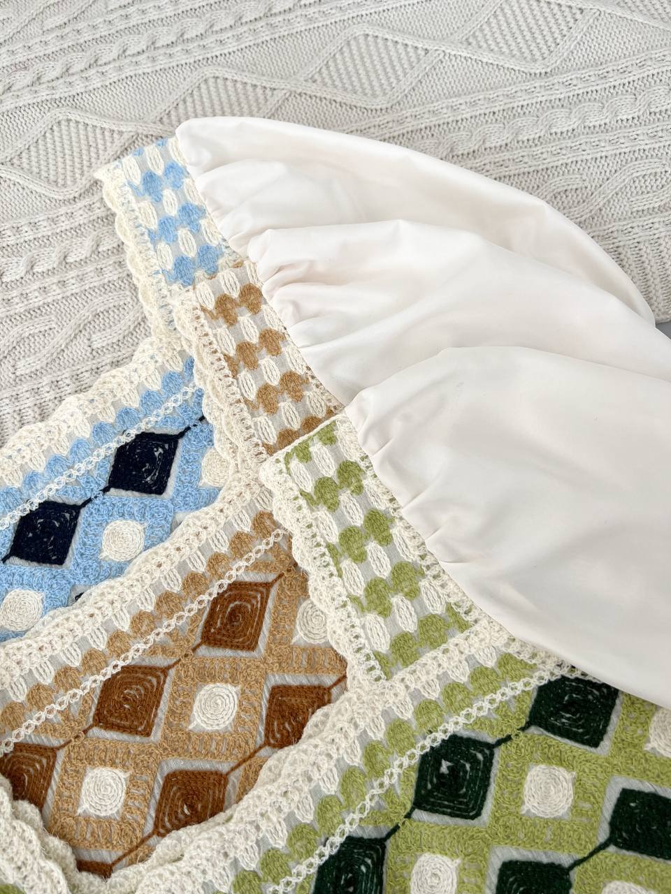 شومیز قلاب بافی آستین کوتاه مدل 3 کد 3902