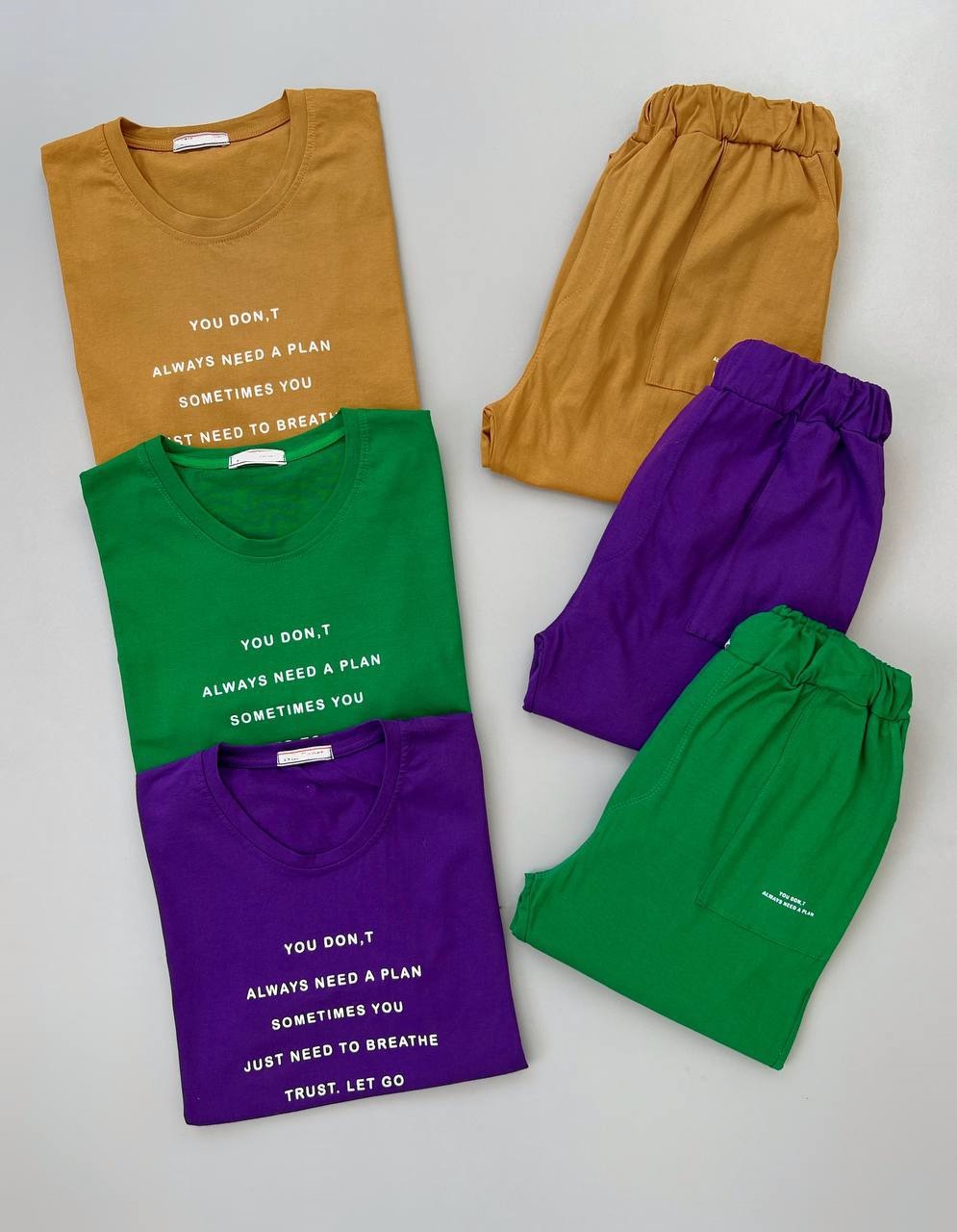 ست تیشرت و شلوار رنگی کد 3905