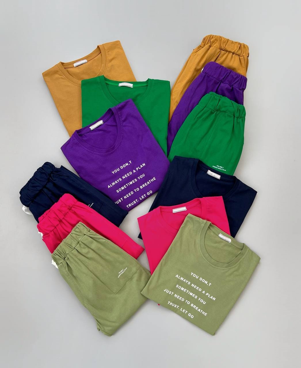 ست تیشرت و شلوار رنگی کد 3905