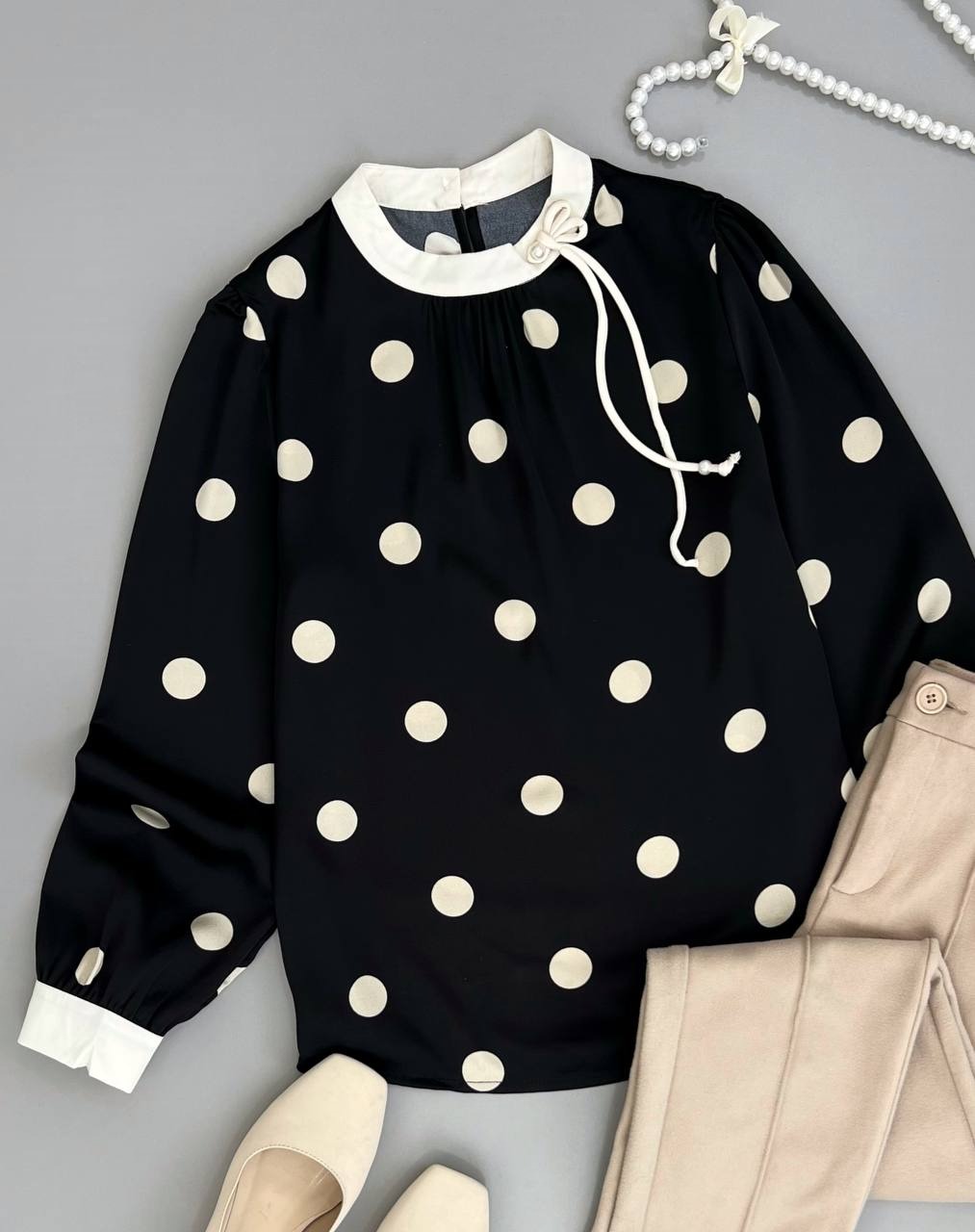 شومیز ساتن توپی اورجینال کد 3909