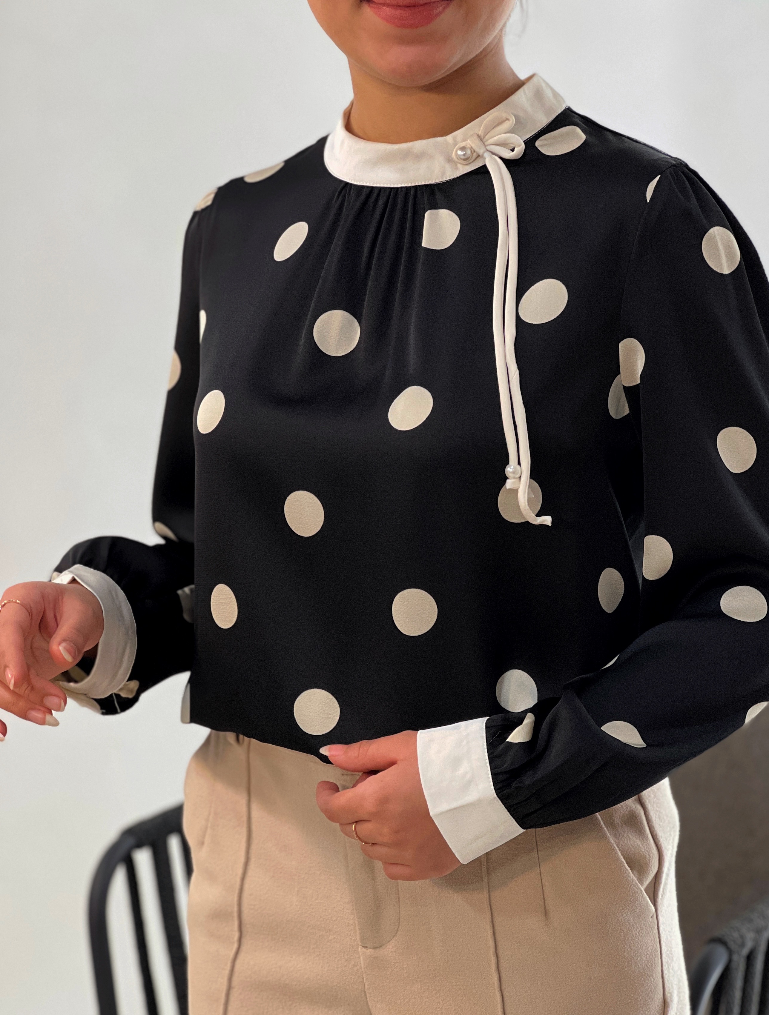 شومیز ساتن توپی اورجینال کد 3909