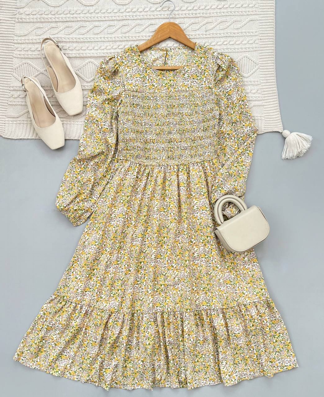 پیراهن کرپ تکرنگ کد 3912