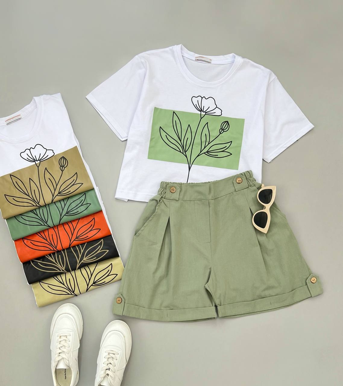 ست تیشرت و شلوارک کد 3915