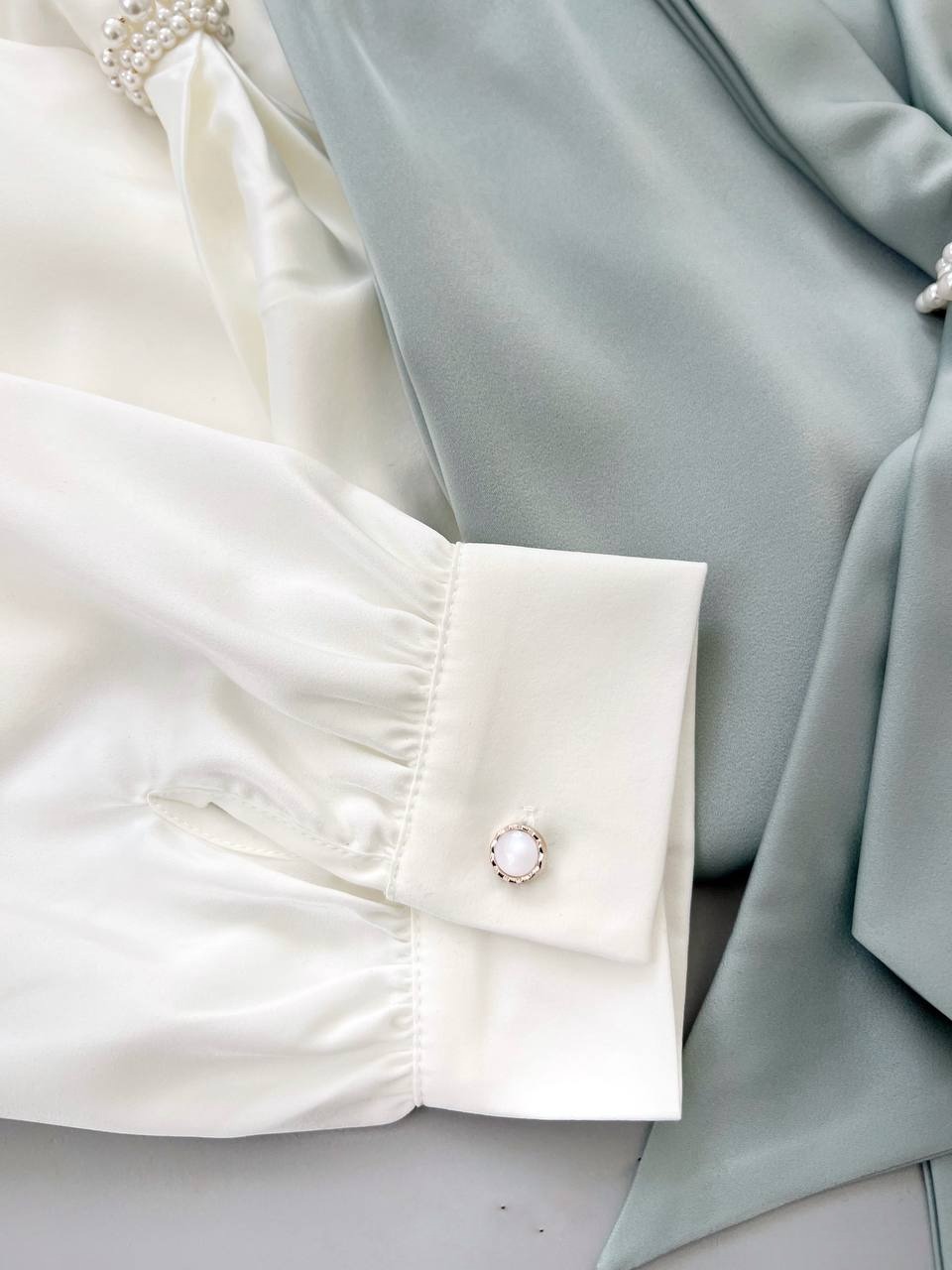 شومیز ساتن کرواتی اورجینال کد 3916