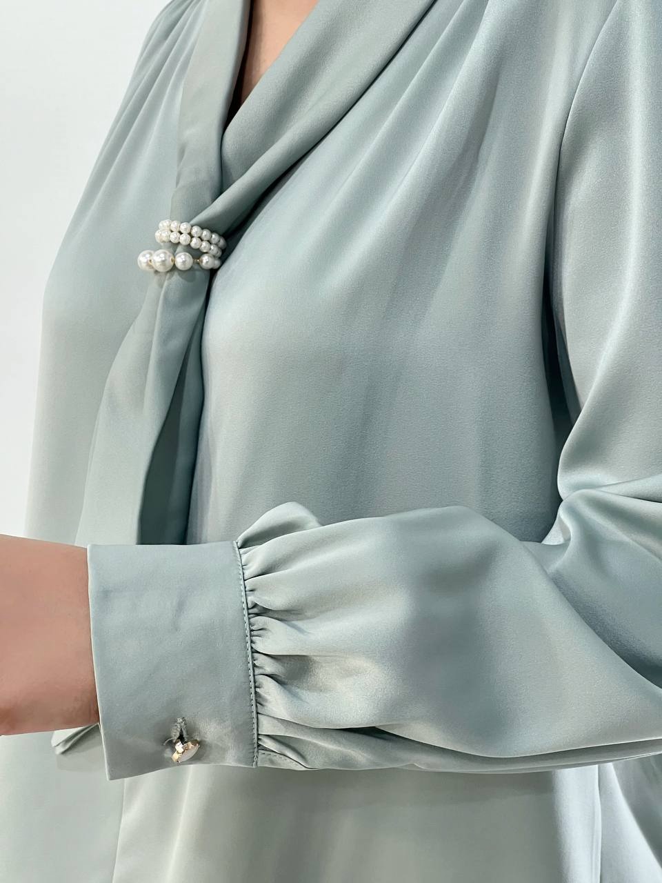 شومیز ساتن کرواتی اورجینال کد 3916