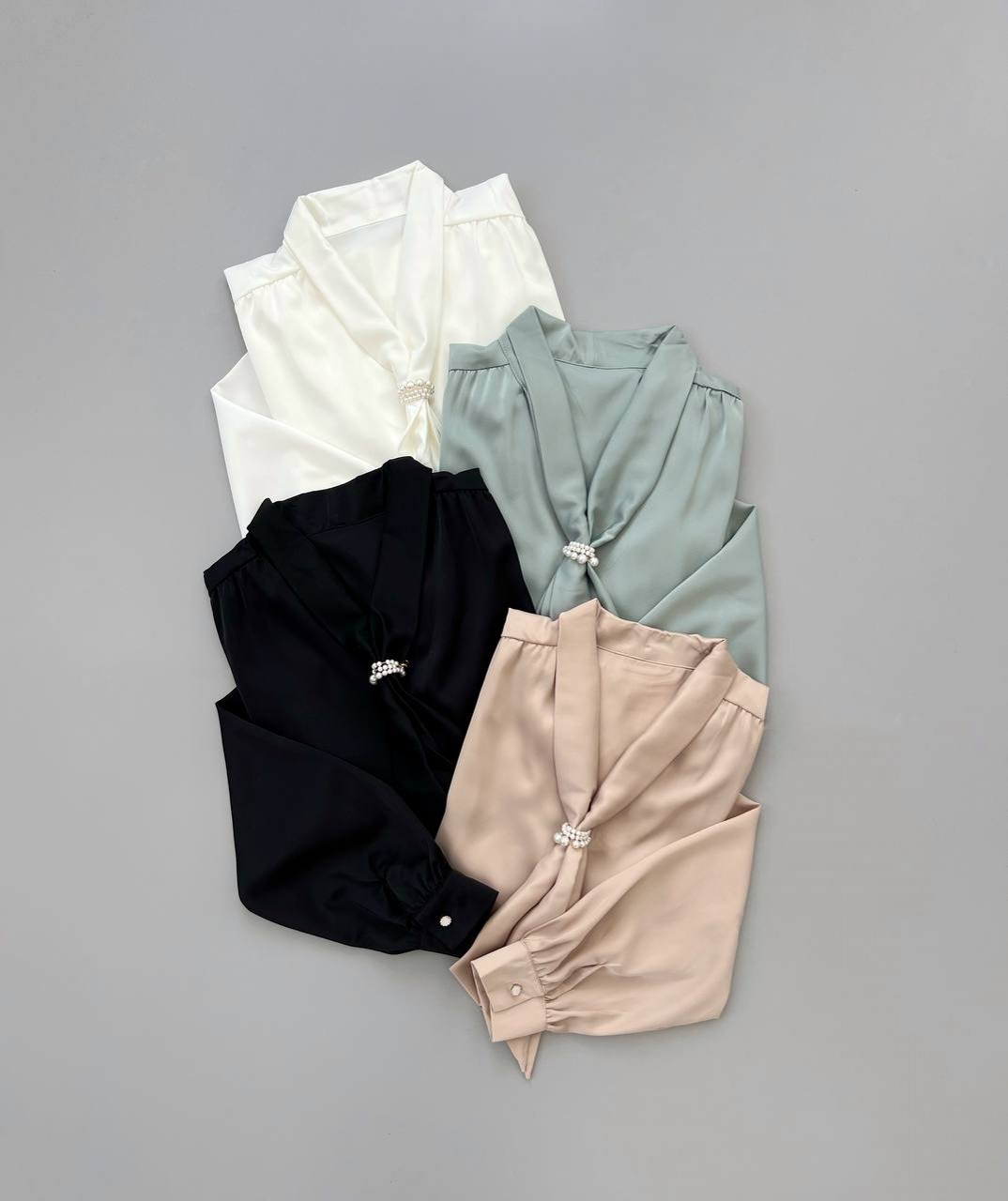 شومیز ساتن کرواتی اورجینال کد 3916