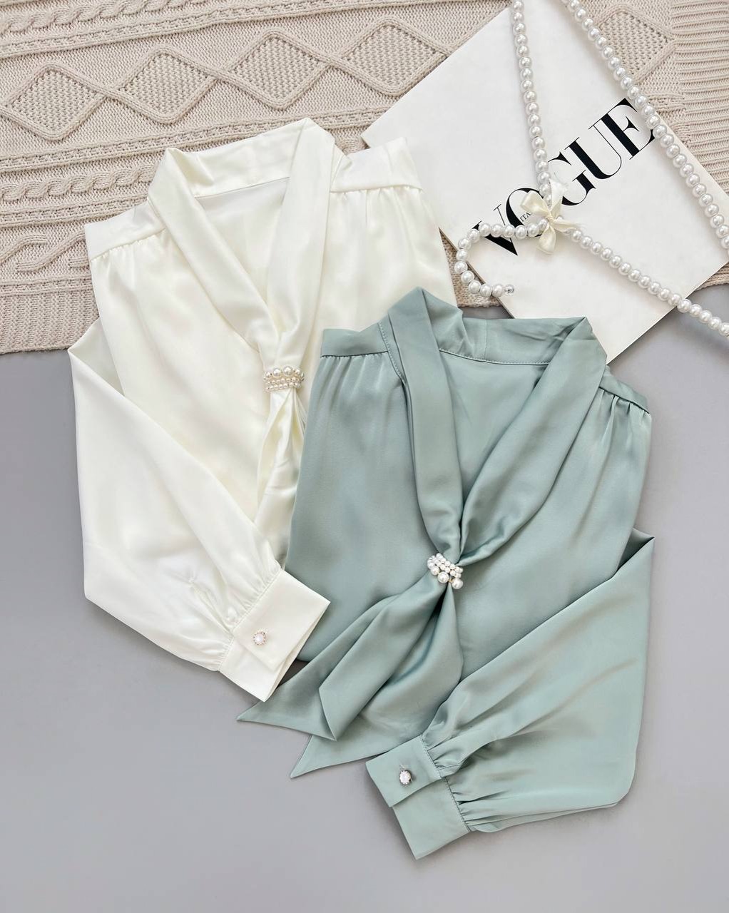 شومیز ساتن کرواتی اورجینال کد 3916