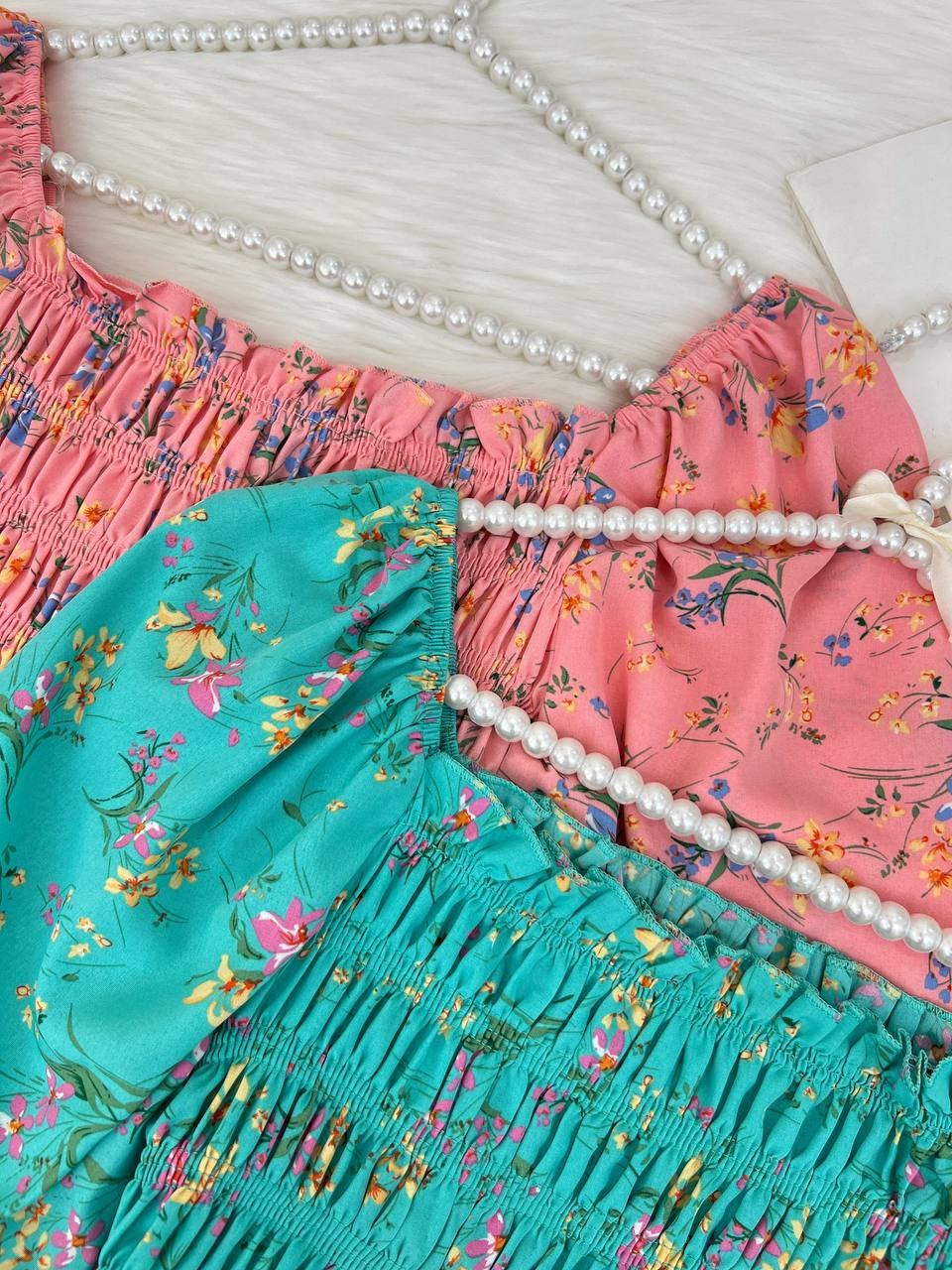 شومیز کش ماسوره ای گل ریز کد 3919