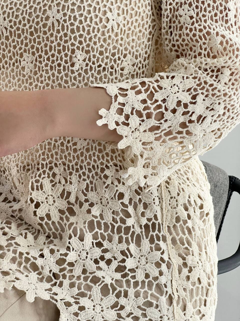 تونیک قلاب بافی سه رنگ کد 3925