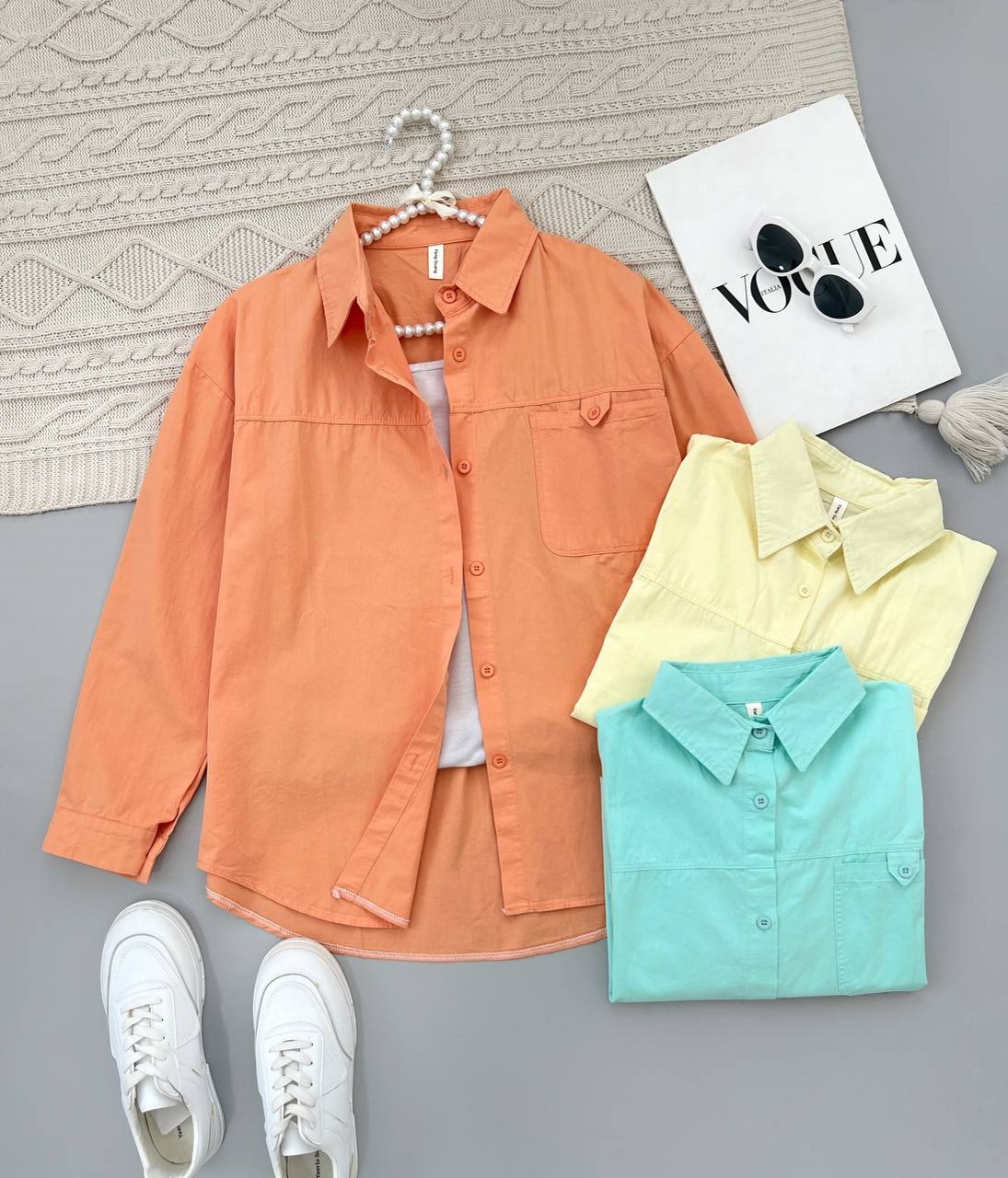 شومیز کتان نخ مداد رنگی مدل 3 کد 3926