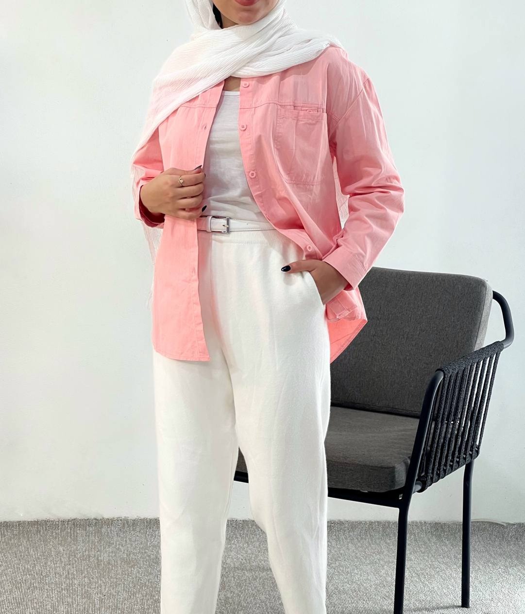 شومیز کتان نخ مداد رنگی مدل 3 کد 3926