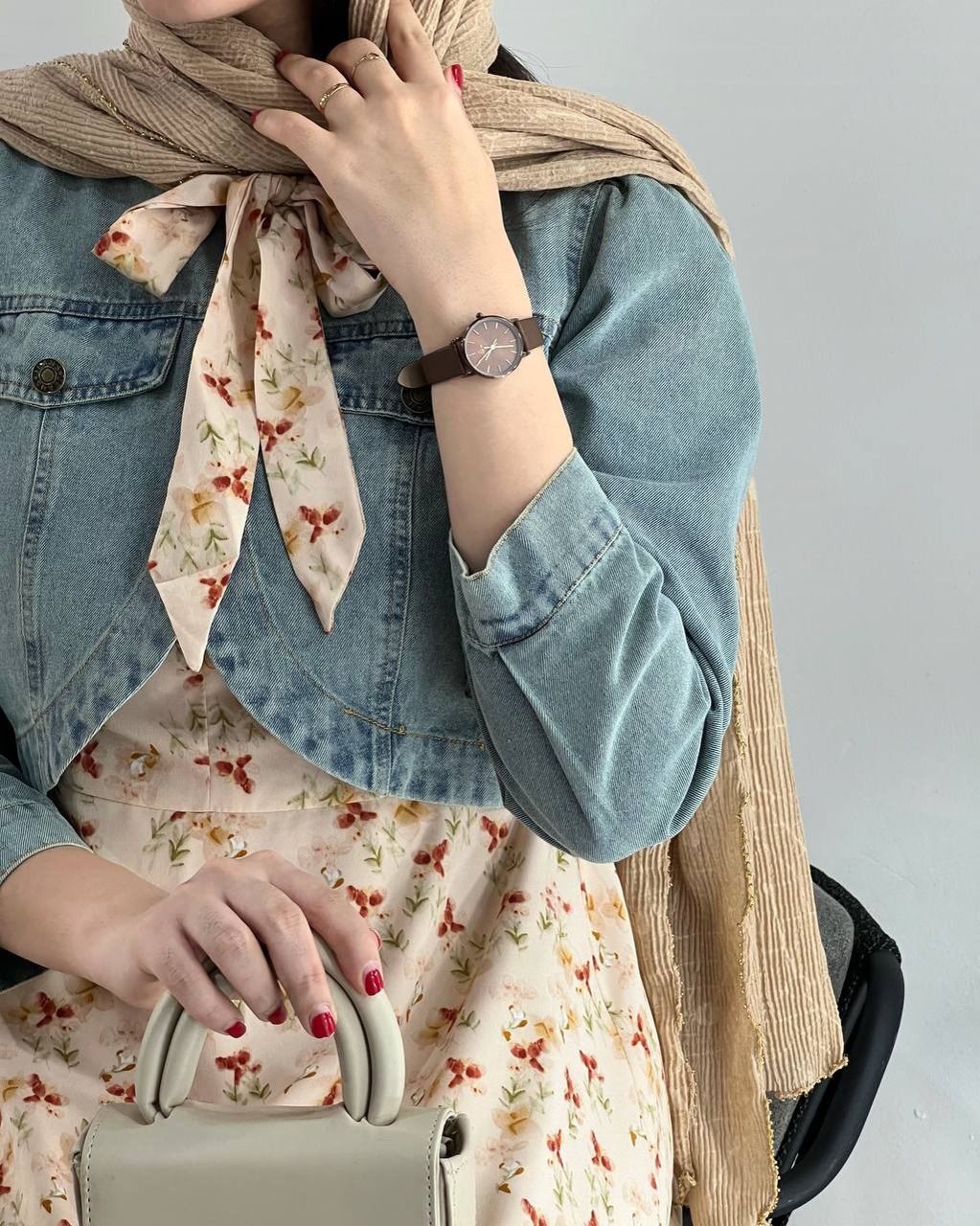 ست دوتیکه سارافون بهمراه کت جین کد 3927