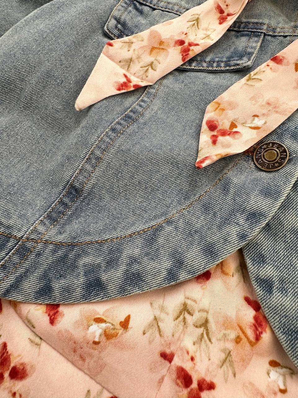 ست دوتیکه سارافون بهمراه کت جین کد 3927