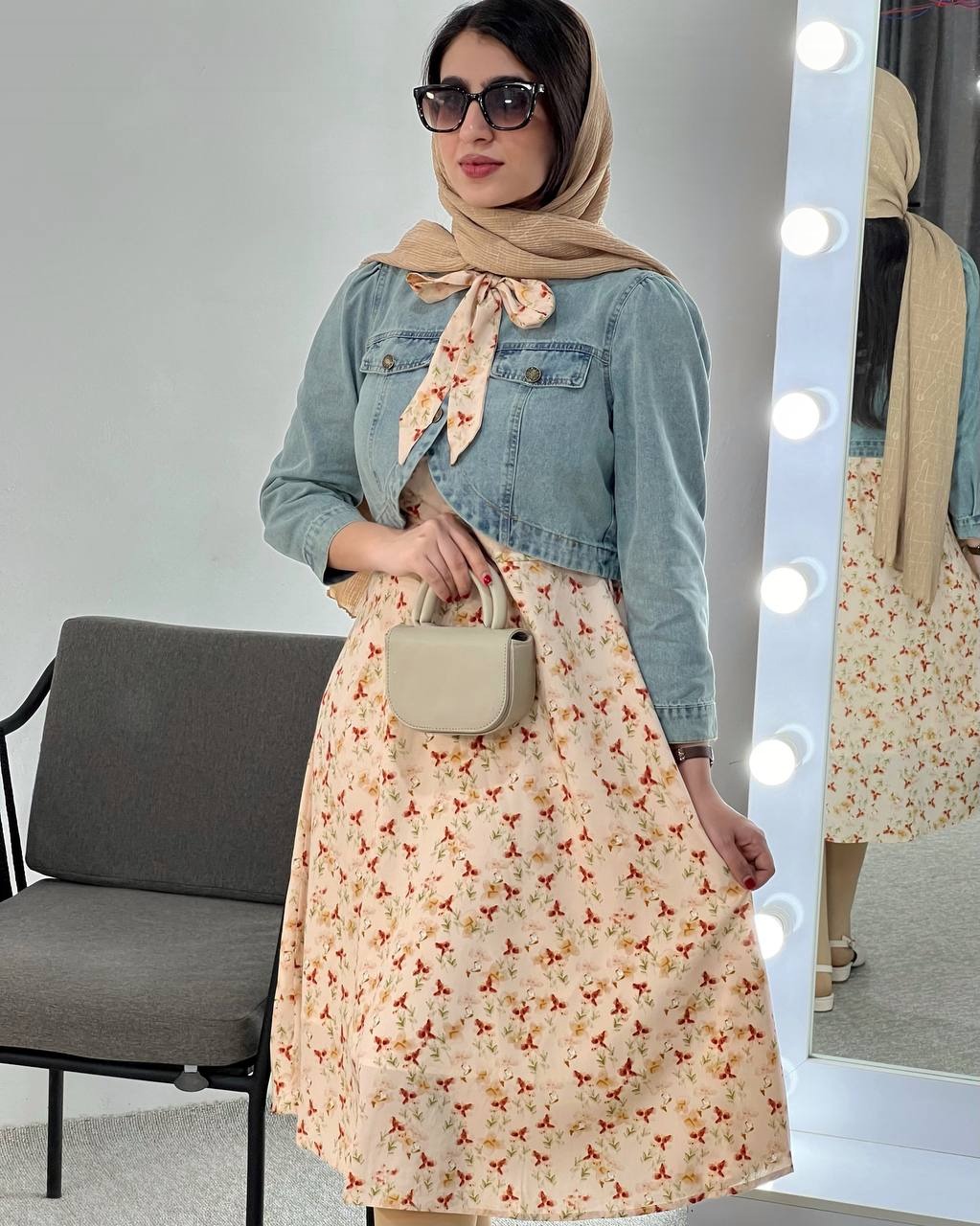 ست دوتیکه سارافون بهمراه کت جین کد 3927