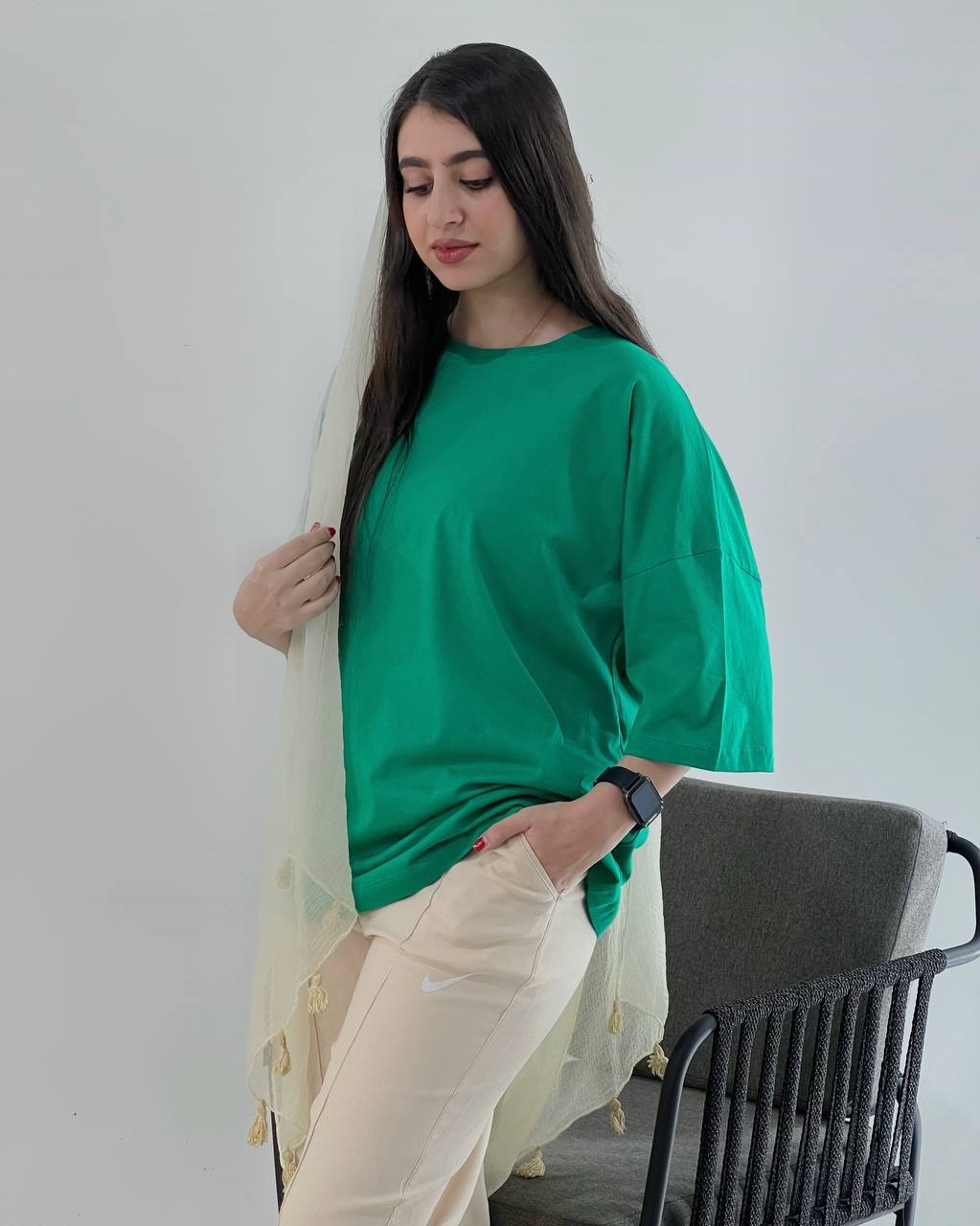 تیشرت نخ و پنبه لانگ کد 3928