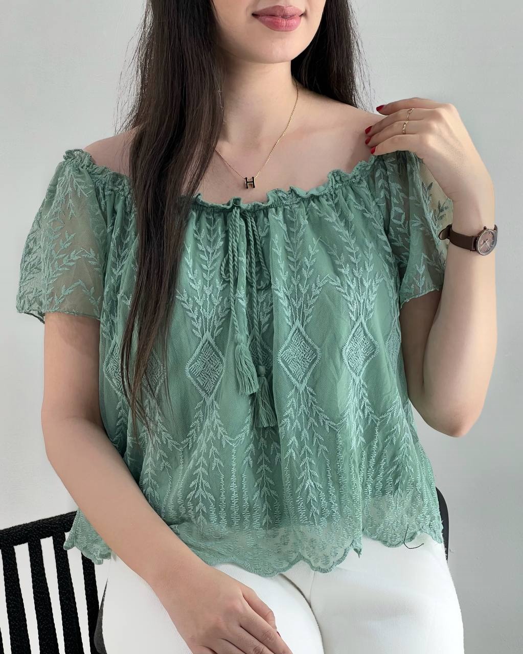 شومیز تمام گلدوزی منگوله کد 3929