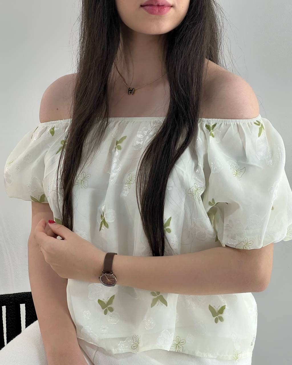 شومیز آستین پف آستردار کد 3932