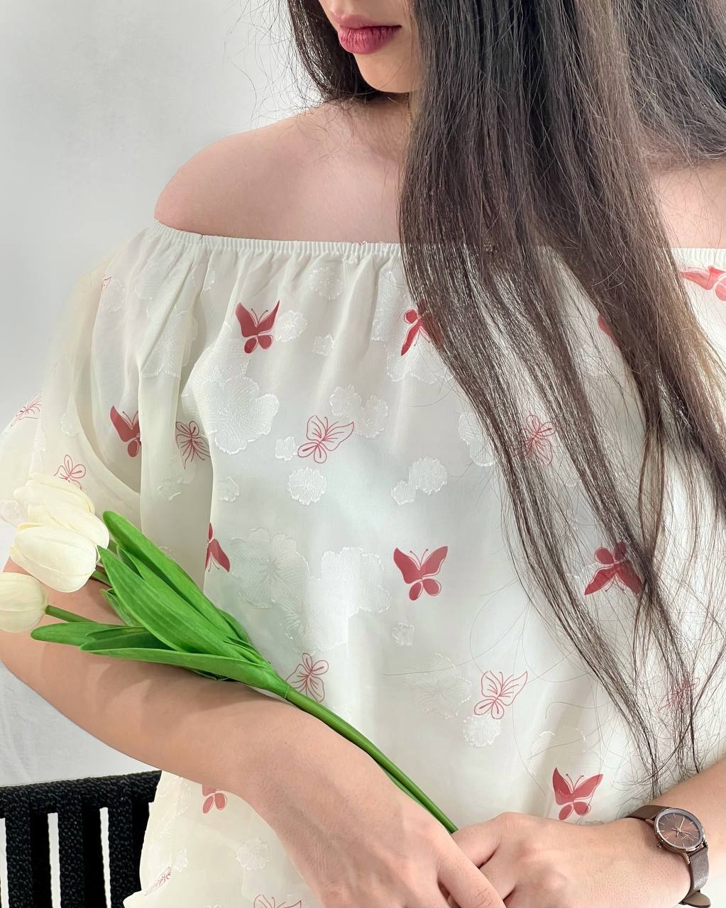 شومیز آستین پف آستردار کد 3932