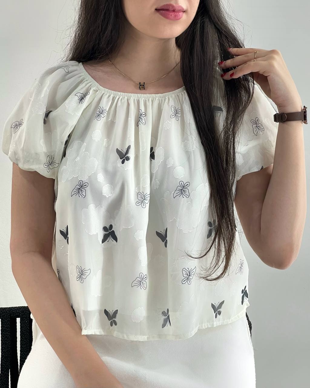 شومیز آستین پف آستردار کد 3932