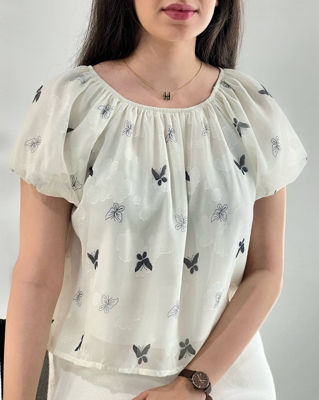 شومیز آستین پف آستردار کد 3932