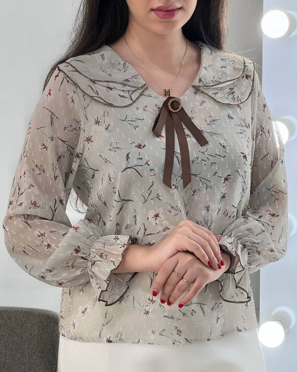 شومیز حریر آستردار(بدون سنجاق)کد 3934