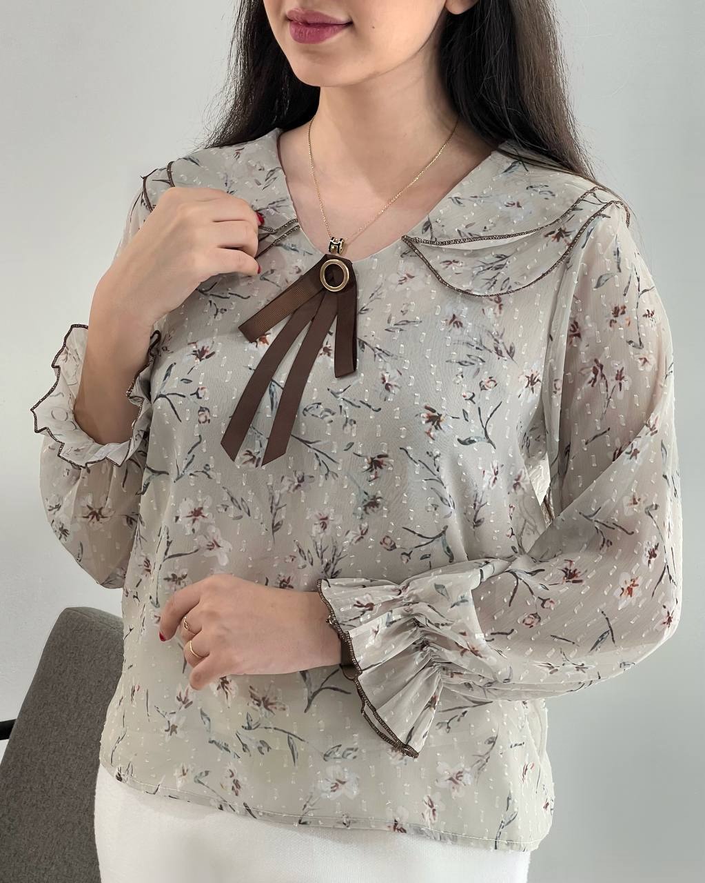 شومیز حریر آستردار(بدون سنجاق)کد 3934