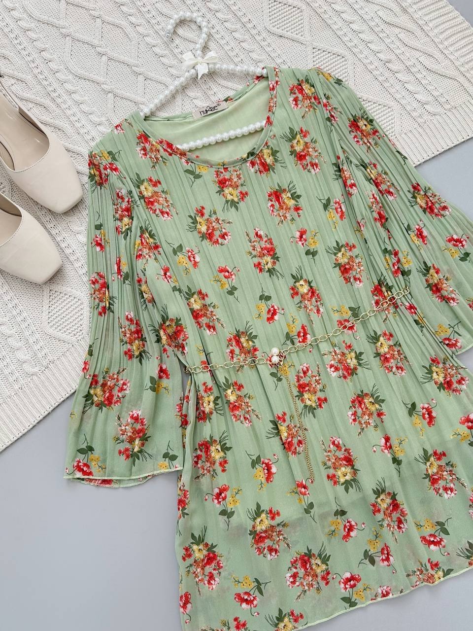 تونیک پلیسه گل ریز کد 3936