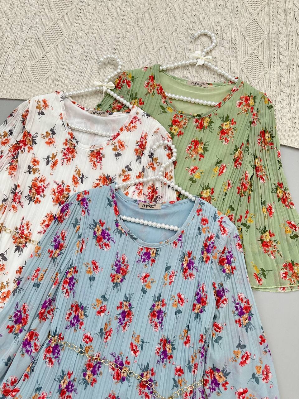 تونیک پلیسه گل ریز کد 3936