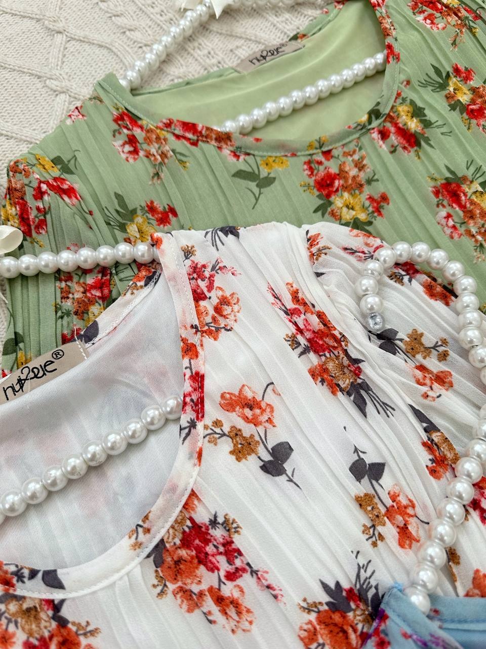 تونیک پلیسه گل ریز کد 3936