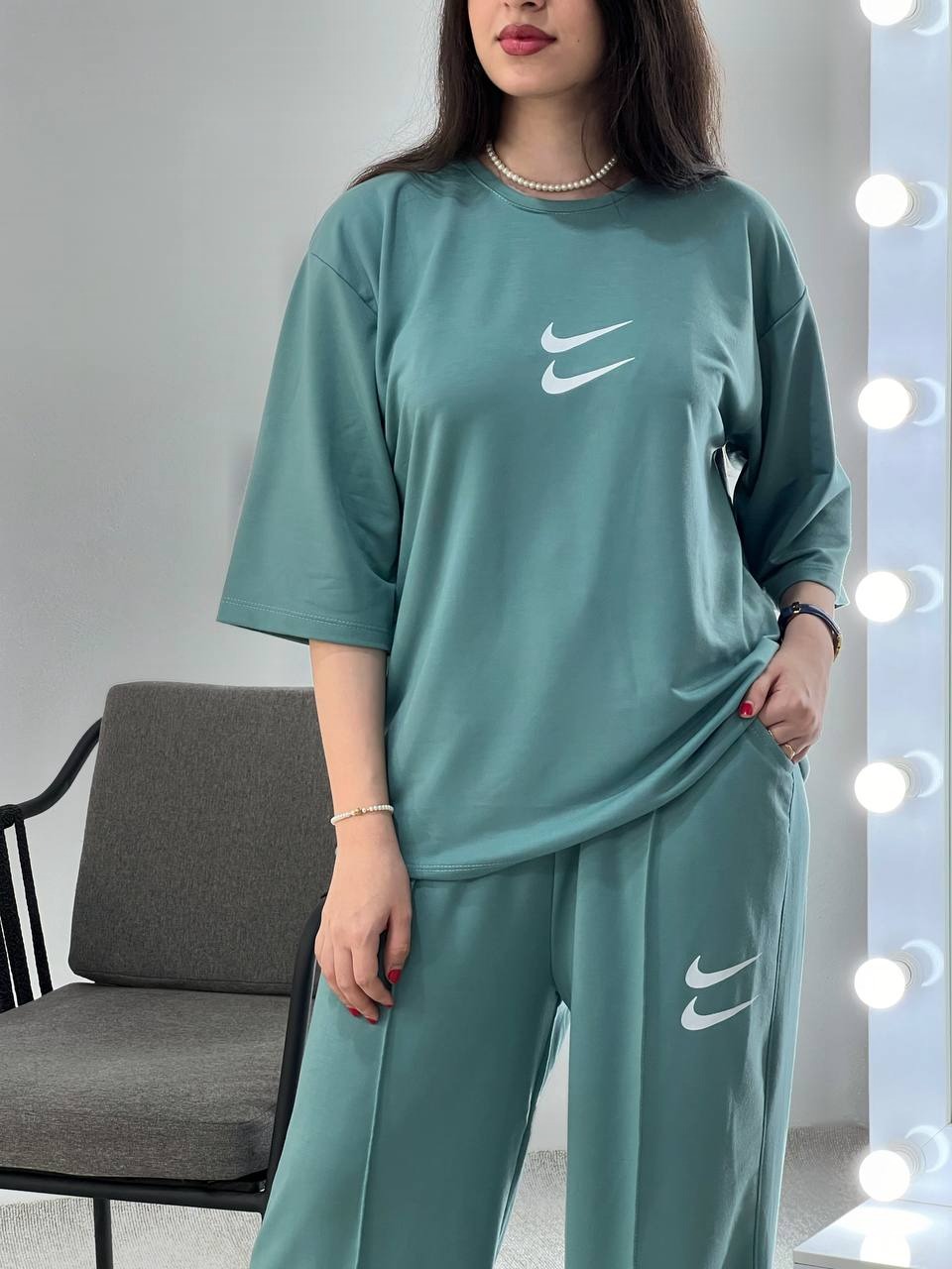 ست تیشرت لانگ بهمراه شلوار بگ کد 3938