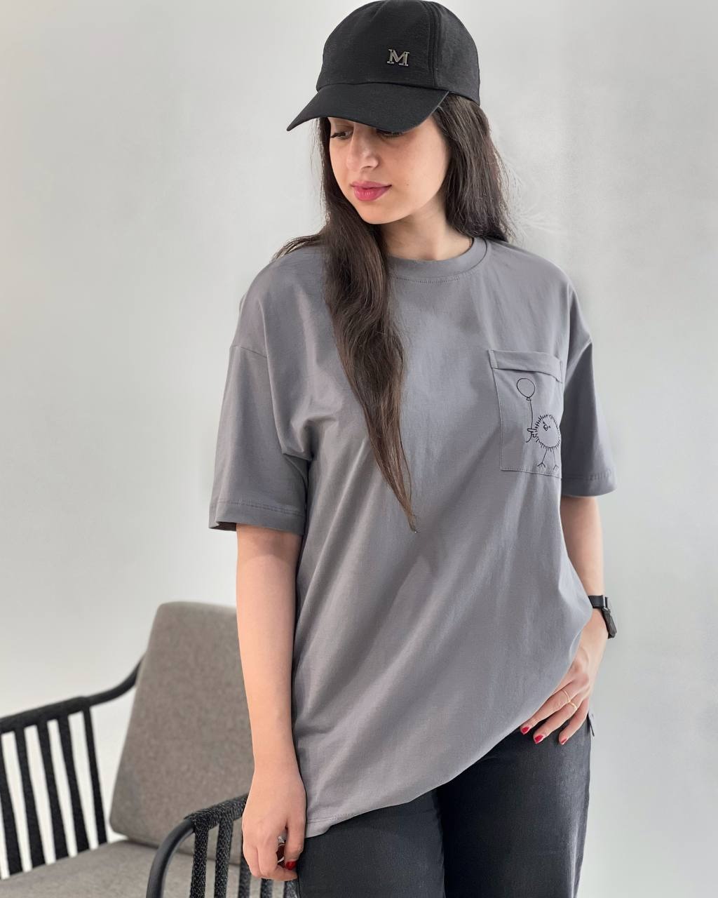 تیشرت جیب گلدوزی کد 3943