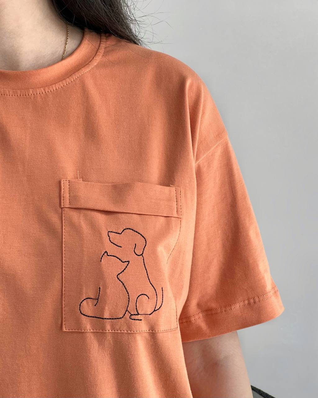 تیشرت جیب گلدوزی کد 3943