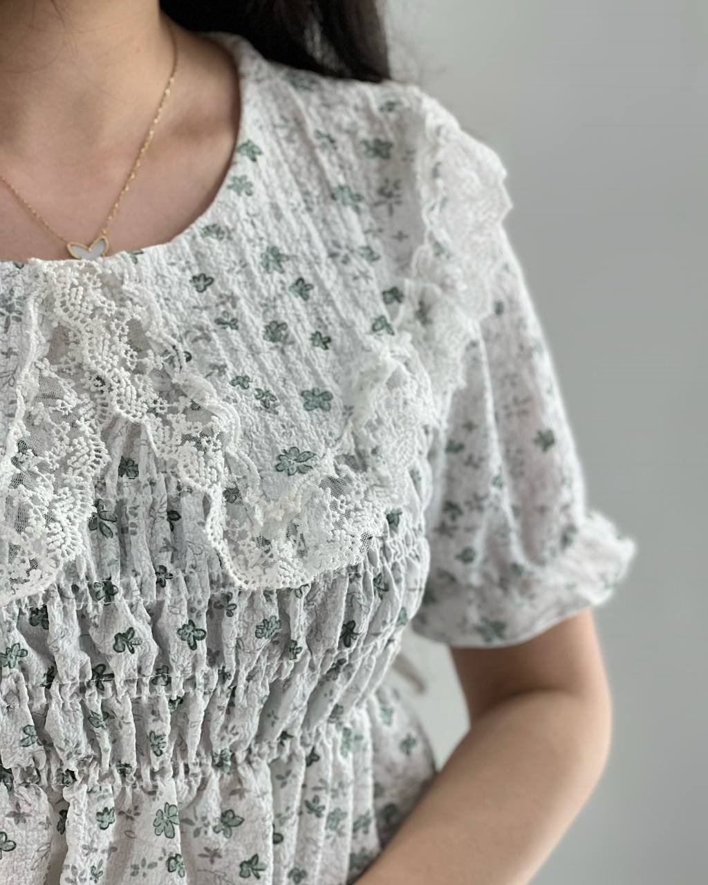 شومیز گل ریز کمر کش کد 3944