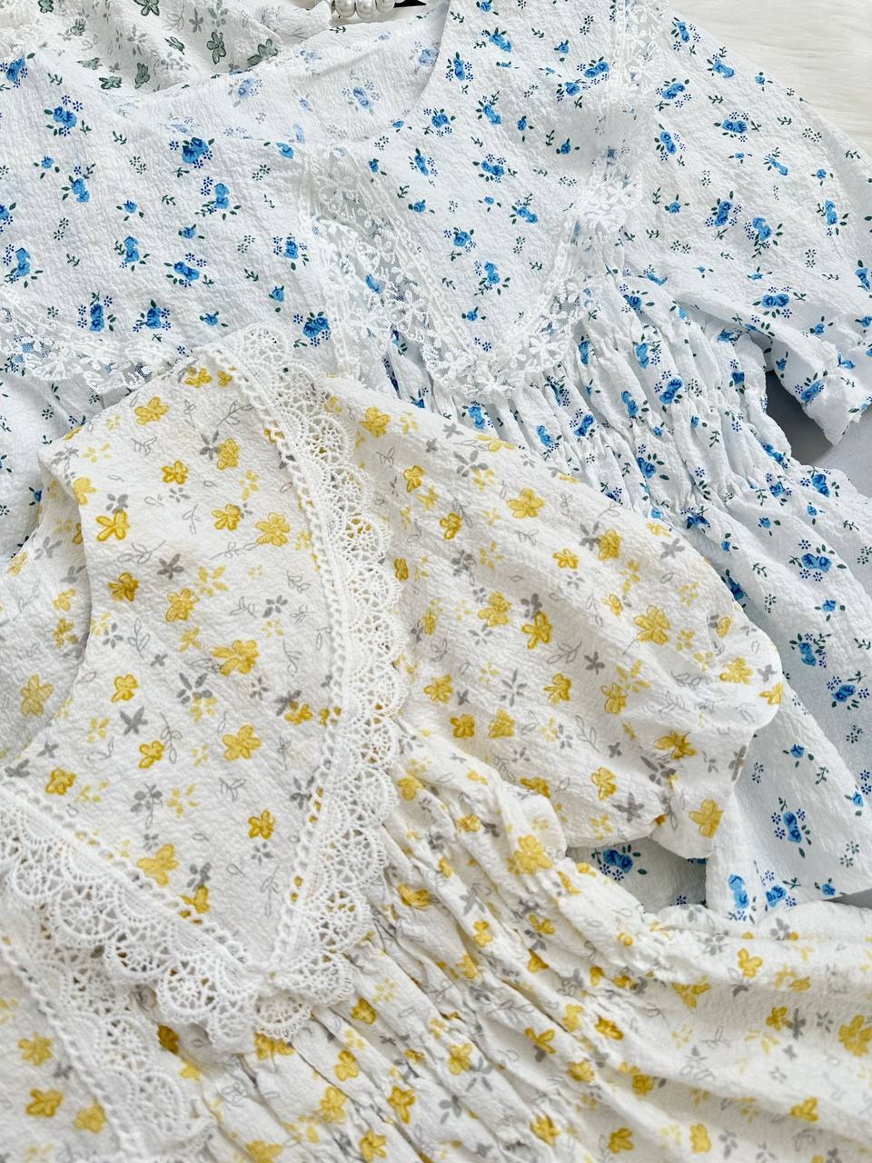 شومیز گل ریز کمر کش کد 3944