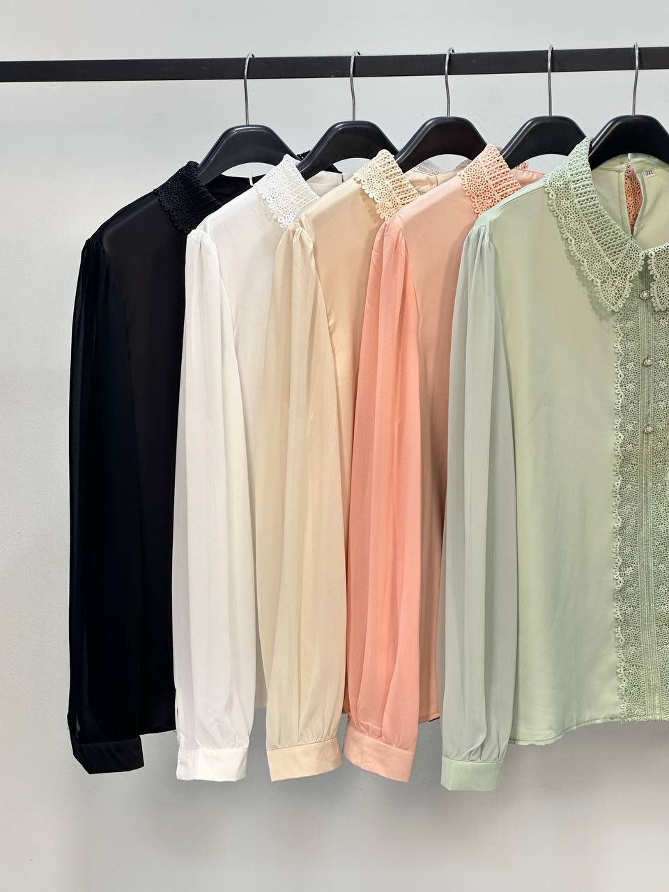 شومیز ساتن نوار گیپور اورجینال کد 3945