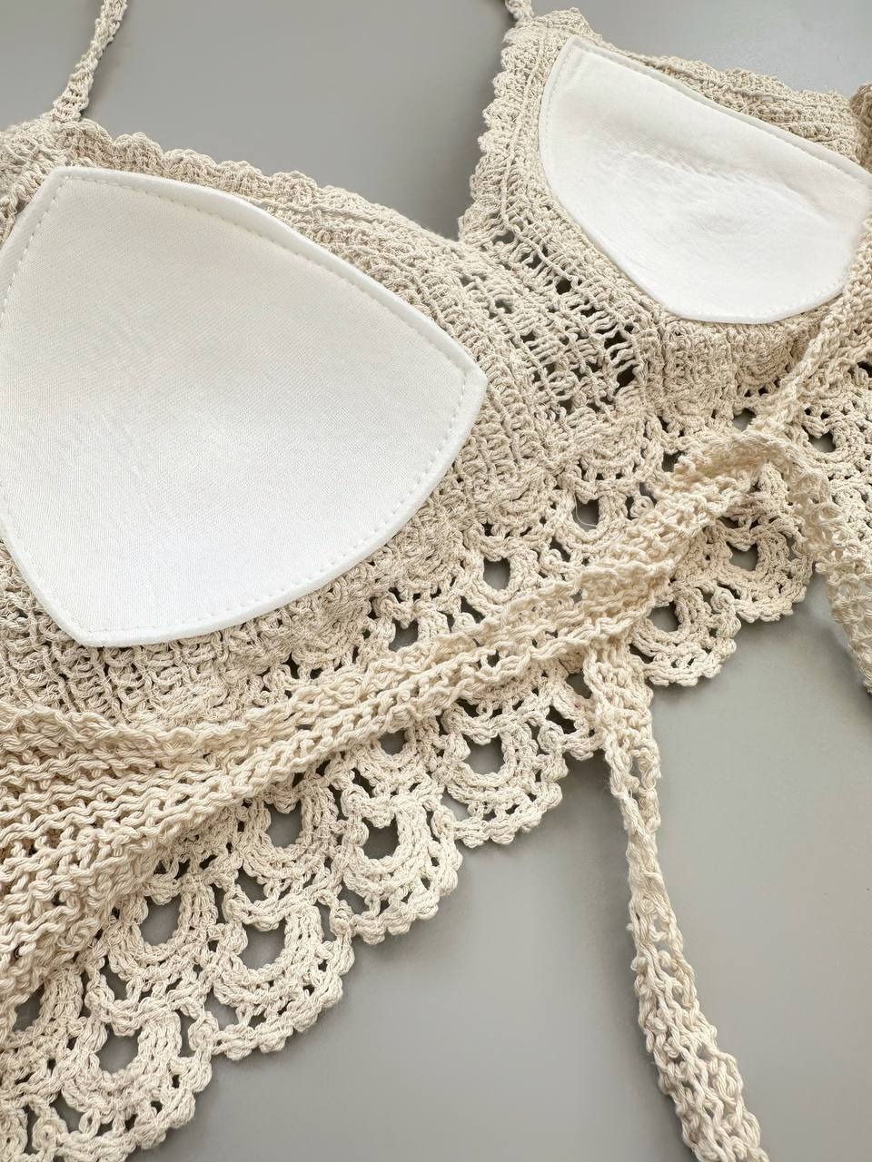 نیم تنه قلاب بافی دورنگ کد 3951