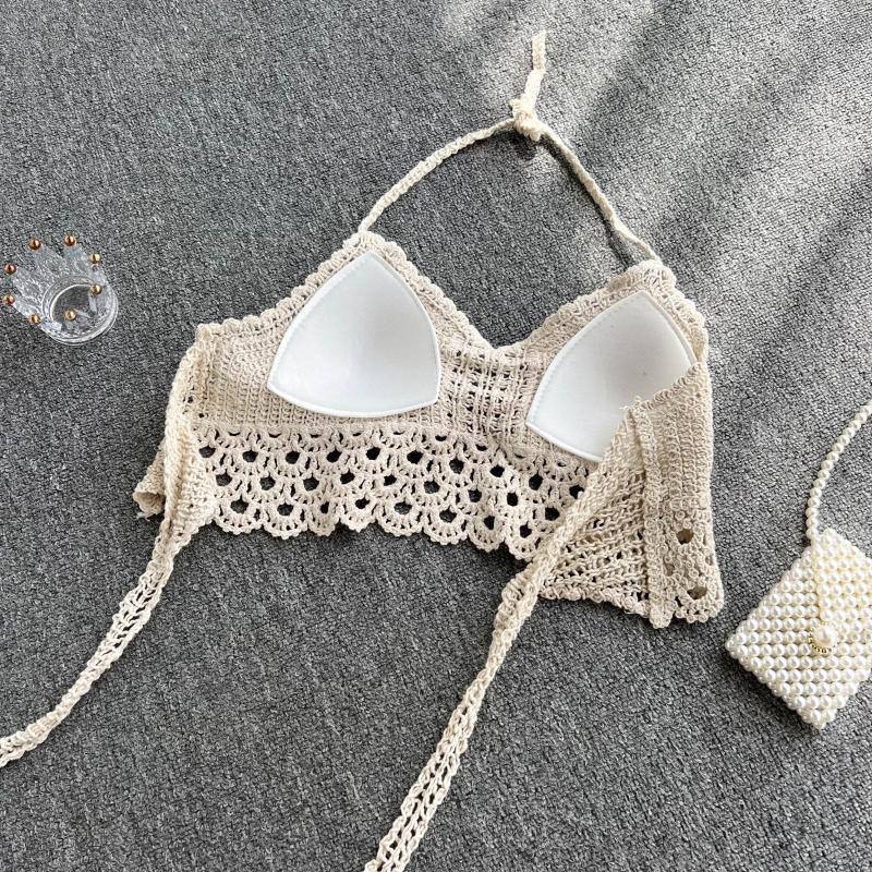 نیم تنه قلاب بافی دورنگ کد 3951