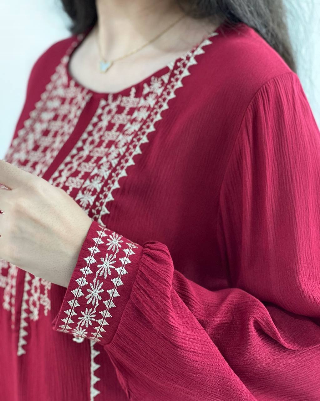 شومیز نخ کریشه گلدوزی کد 3954