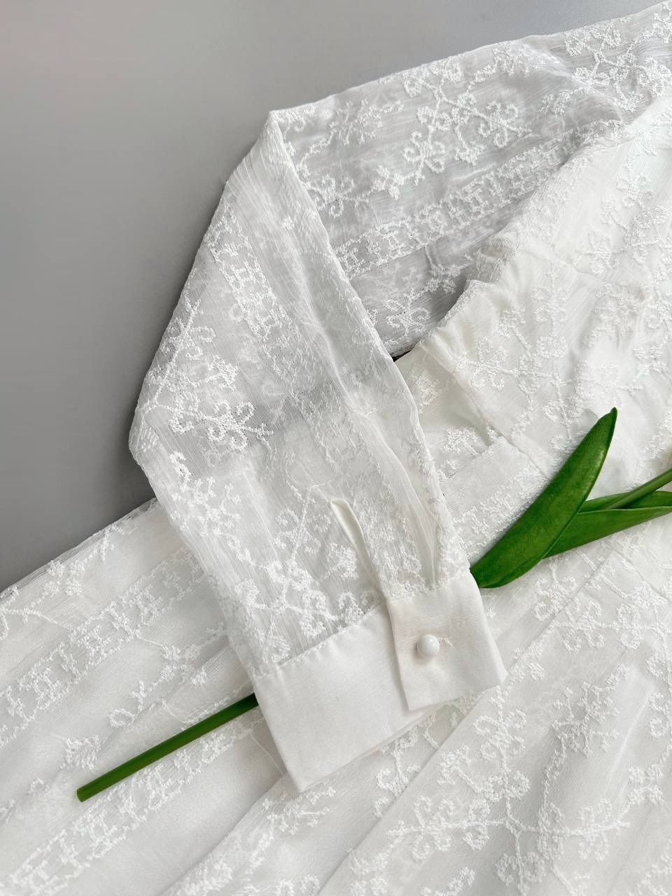 پیراهن ارگنزا تمام گلدوزی کد 3958