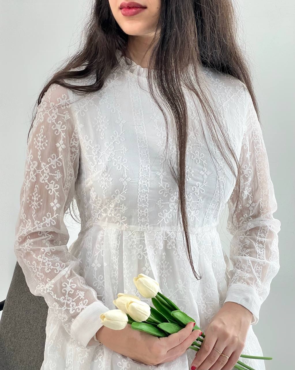 پیراهن ارگنزا تمام گلدوزی کد 3958