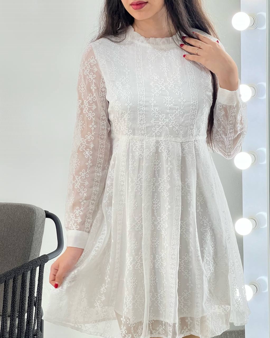 پیراهن ارگنزا تمام گلدوزی کد 3958