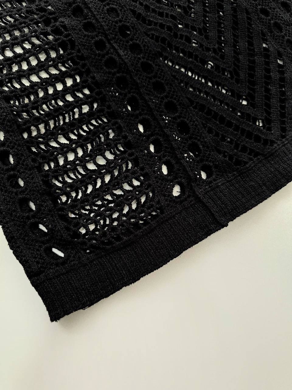 بلوز قلاب بافی مشکی کد 3960